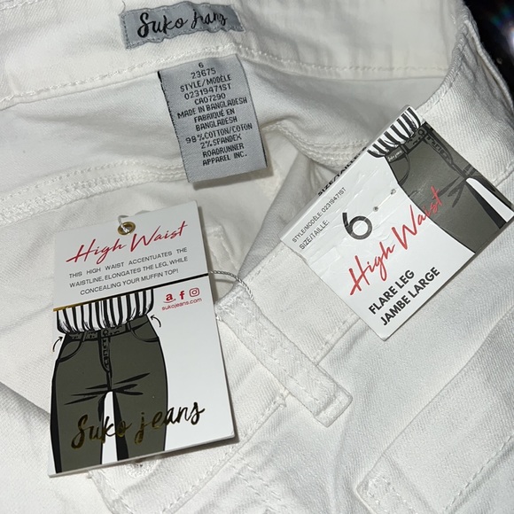 NEW Suko Jeans White High Waist Flare Leg Jeans Women’s Size 6 - Picture 2 of 10